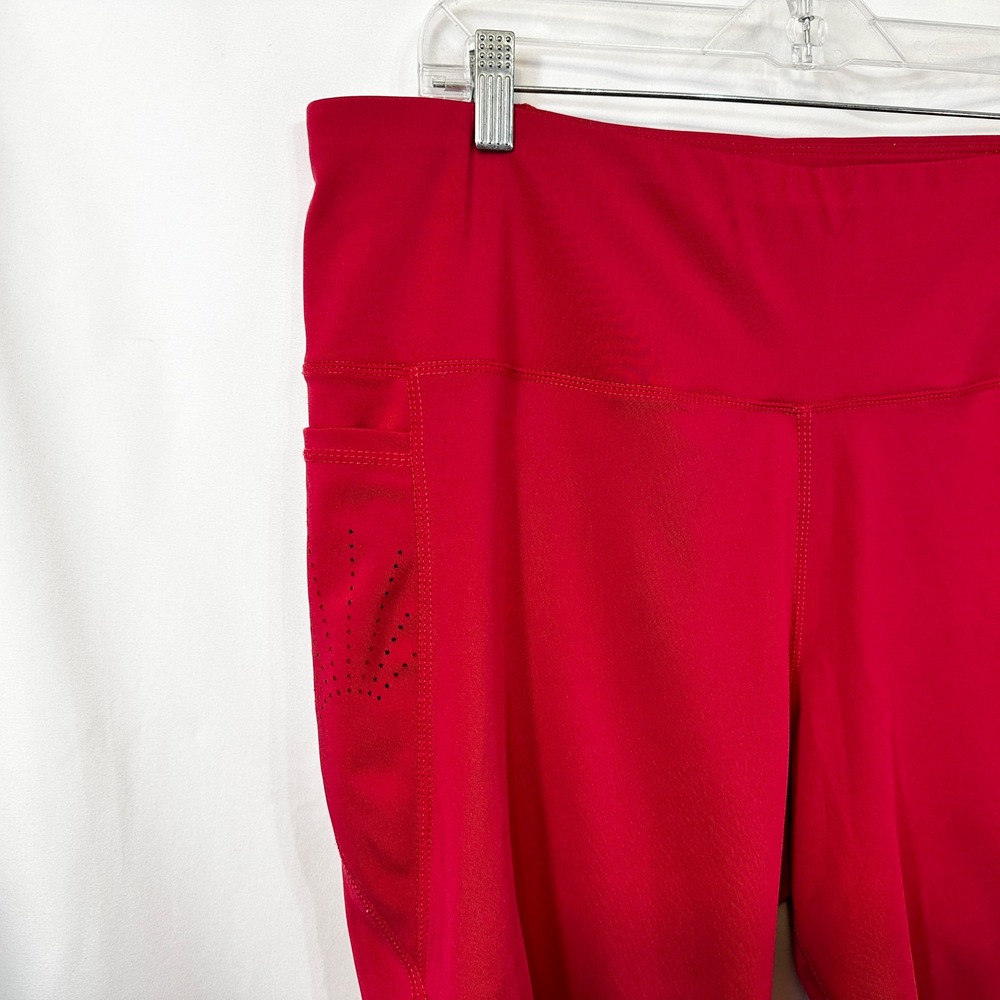 Adrienne Vittadini Sport Plus Size 3X Bik Shorts Red Athletic Side Pockets 343 - Picture 3 of 8